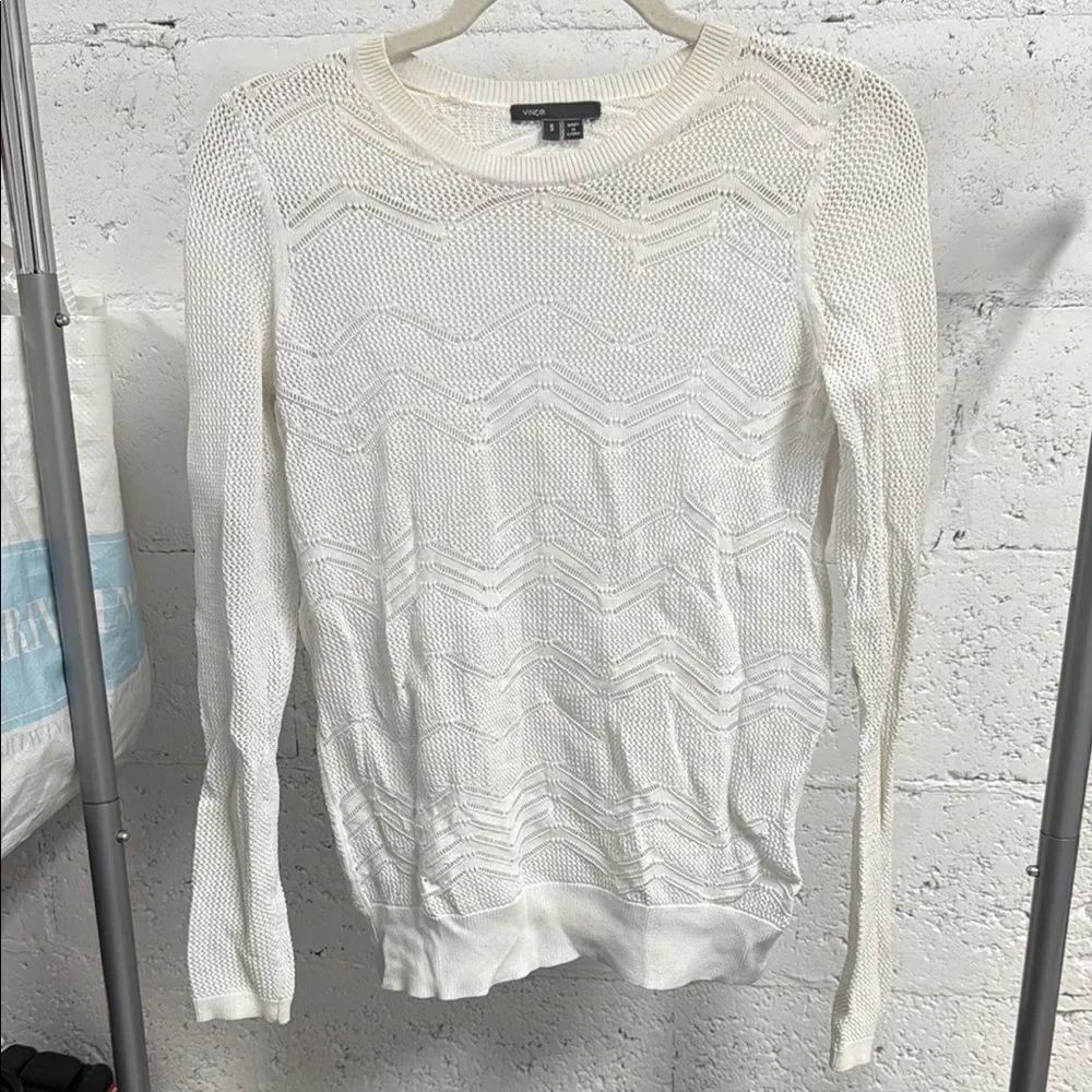 Vince Cream Knit Sweater Long Sleeve Size Small